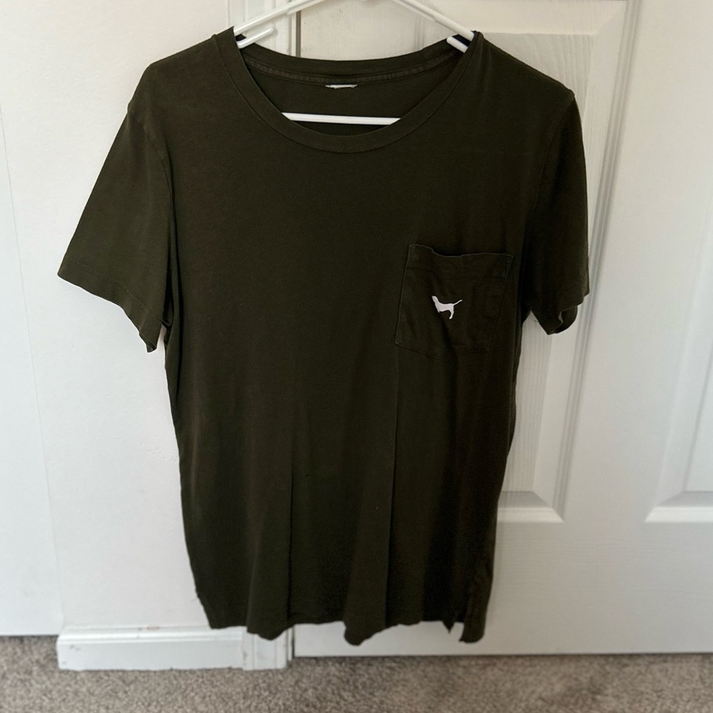 PINK Army Green Tee Shirt